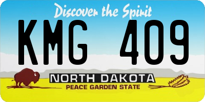 ND license plate KMG409