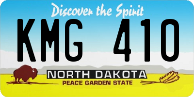 ND license plate KMG410