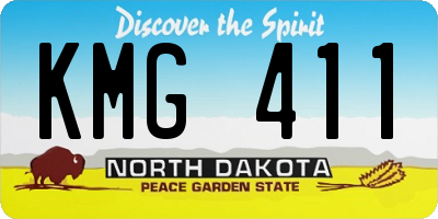 ND license plate KMG411