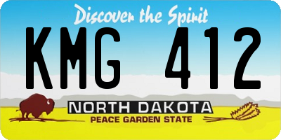 ND license plate KMG412