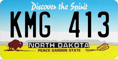 ND license plate KMG413
