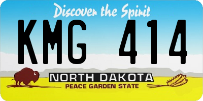ND license plate KMG414
