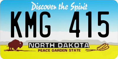 ND license plate KMG415