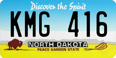 ND license plate KMG416