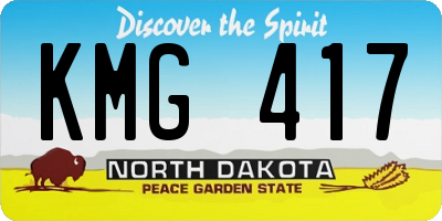 ND license plate KMG417