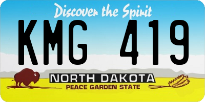 ND license plate KMG419