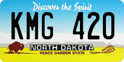 ND license plate KMG420