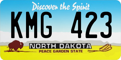 ND license plate KMG423