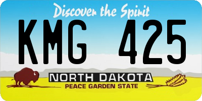 ND license plate KMG425