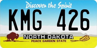ND license plate KMG426