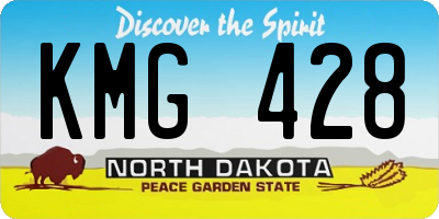 ND license plate KMG428
