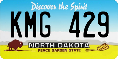 ND license plate KMG429
