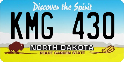 ND license plate KMG430