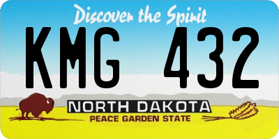 ND license plate KMG432