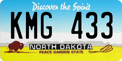 ND license plate KMG433