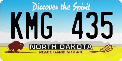 ND license plate KMG435