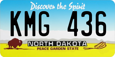 ND license plate KMG436