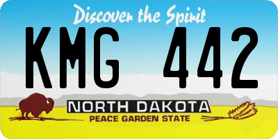 ND license plate KMG442