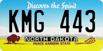 ND license plate KMG443