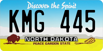 ND license plate KMG445