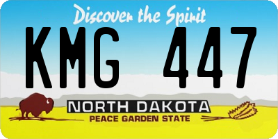 ND license plate KMG447
