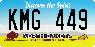 ND license plate KMG449