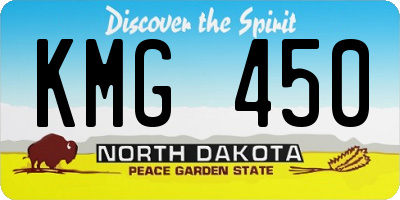 ND license plate KMG450