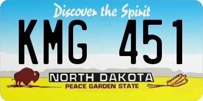 ND license plate KMG451