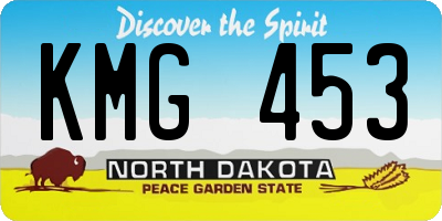 ND license plate KMG453
