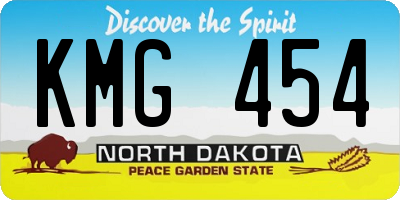 ND license plate KMG454