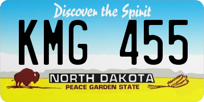 ND license plate KMG455