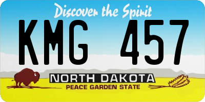 ND license plate KMG457