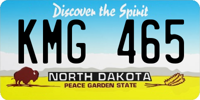 ND license plate KMG465