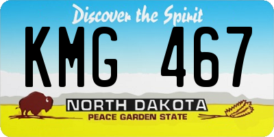ND license plate KMG467