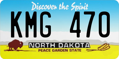ND license plate KMG470