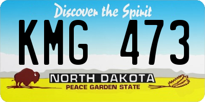 ND license plate KMG473