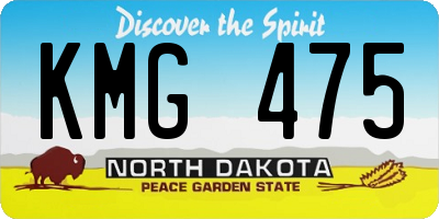 ND license plate KMG475