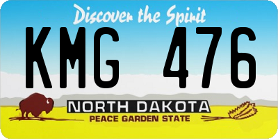 ND license plate KMG476
