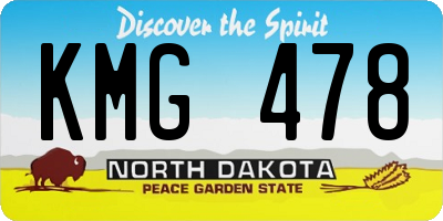 ND license plate KMG478