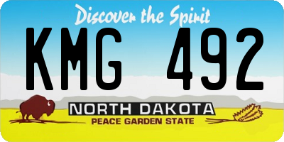 ND license plate KMG492