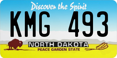 ND license plate KMG493