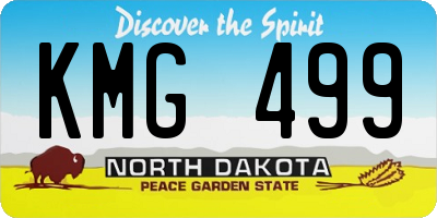 ND license plate KMG499