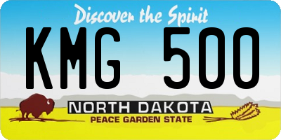 ND license plate KMG500