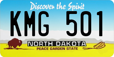 ND license plate KMG501