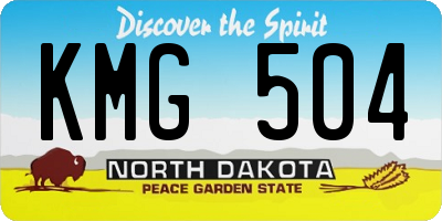 ND license plate KMG504