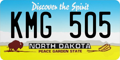 ND license plate KMG505