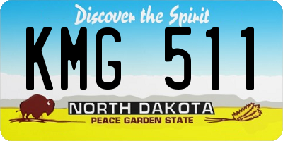 ND license plate KMG511