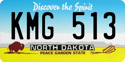 ND license plate KMG513