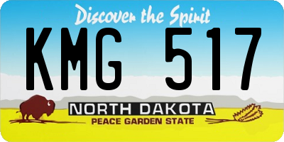 ND license plate KMG517
