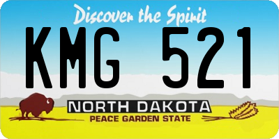 ND license plate KMG521